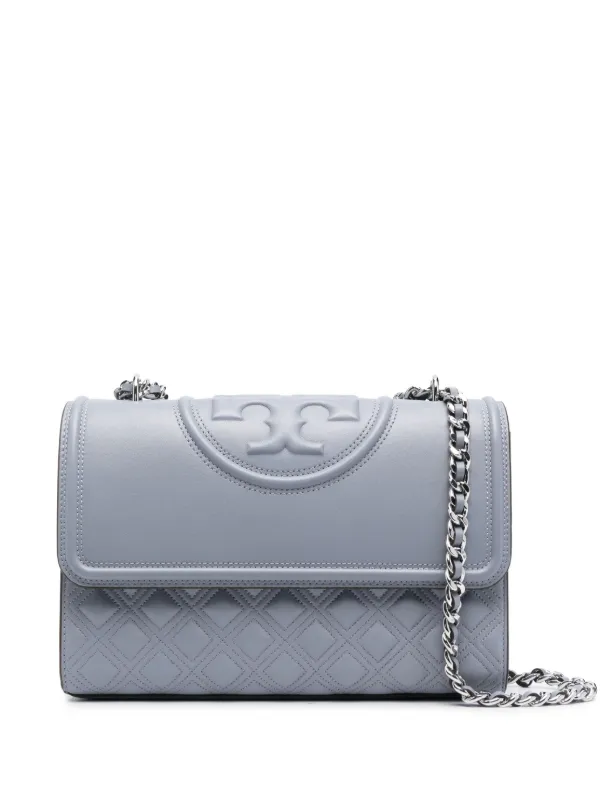 Tory Burch Fleming quilted leather Shoulder Bag Blue FARFETCH IE