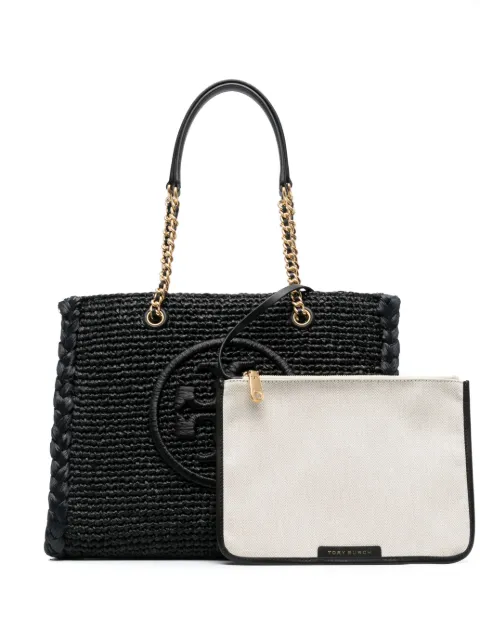 Tory Burch - small Ella Raffia Mélange Chain tote bag