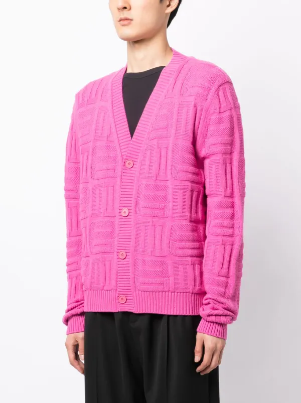 Ambush ニット　カーディガン AMBUSH monogram-pattern Knit Cardigan | Pink | FARFETCH GE