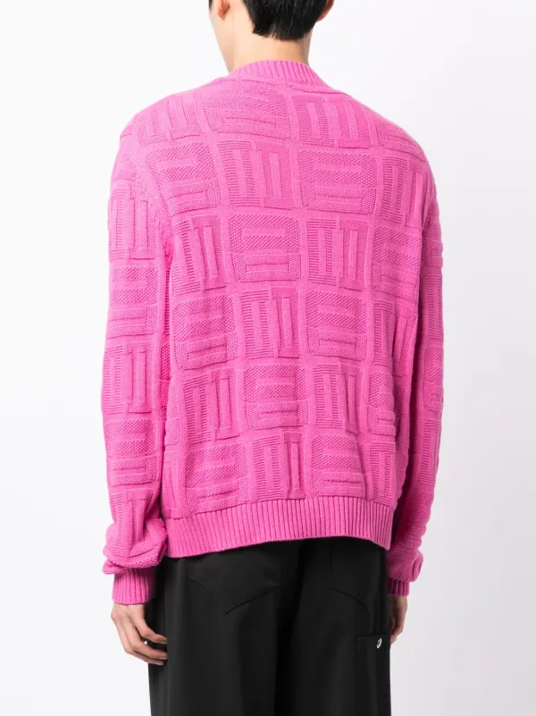 AMBUSH monogram-pattern Knit Cardigan | Pink | FARFETCH AO