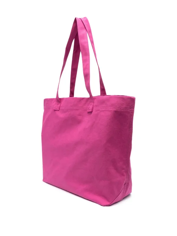 VISESUNNY Women's Large Canvas Tote Bag - Pink Star Camouflage, 19.7x16.9 Inch Reusable Shopping Bag For Beach & Travel - View #3