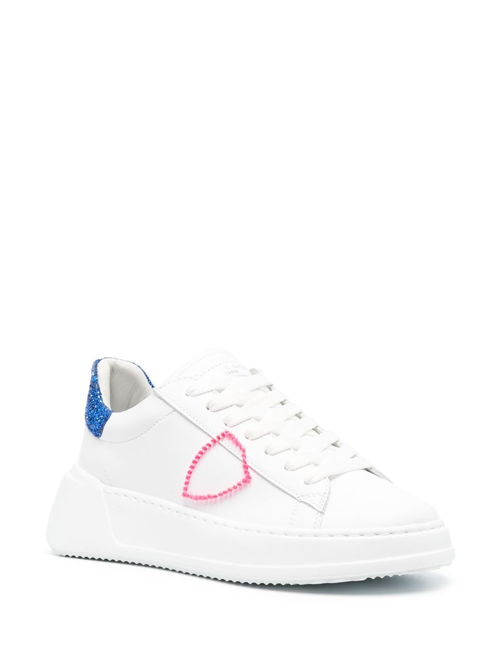 Shop Philippe Model Paris Tres Temple Low-top Sneakers In White