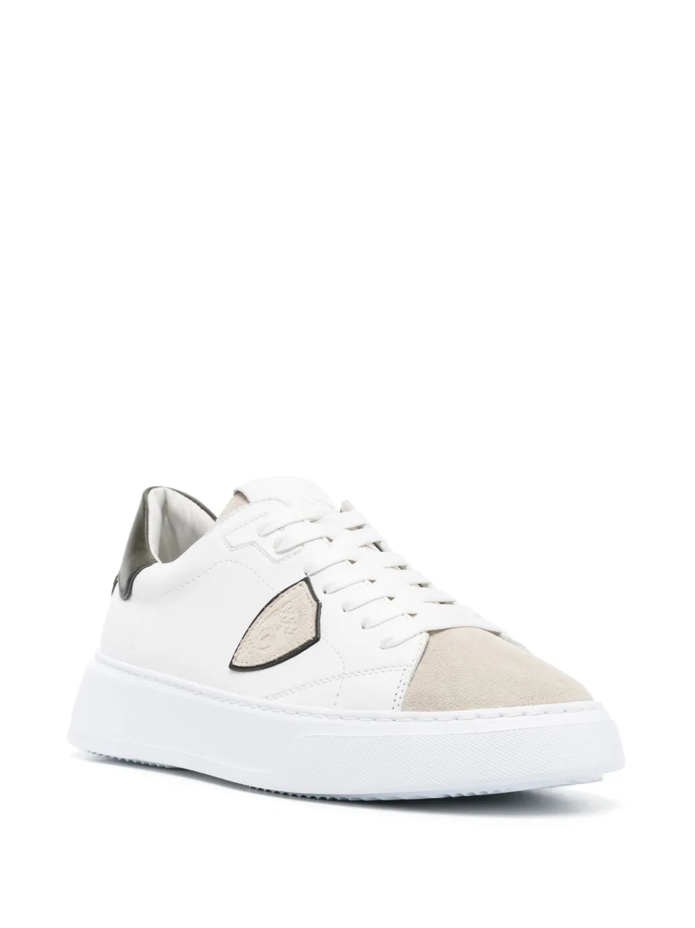 Shop Philippe Model Paris Tres Temple Low-top Sneakers In White