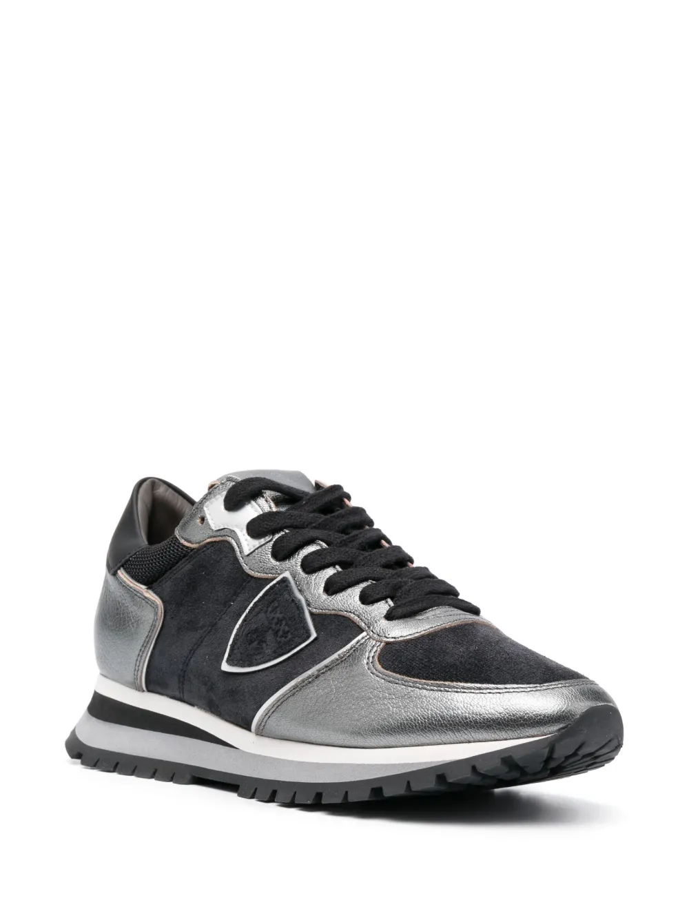 Shop Philippe Model Paris Trpx Leather Low-top Sneakers In Grey