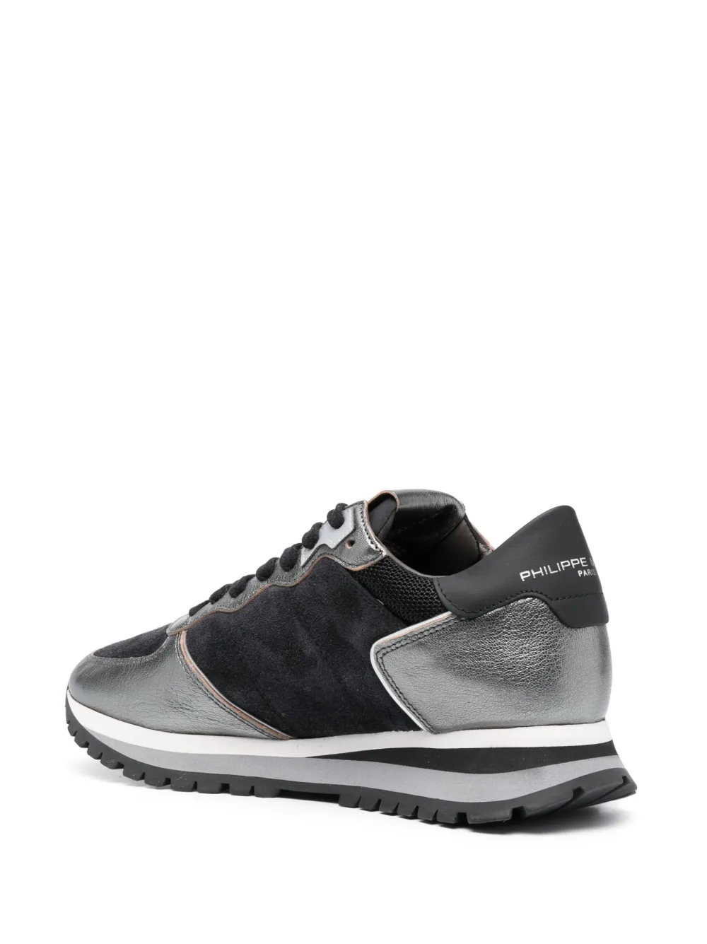 Shop Philippe Model Paris Trpx Leather Low-top Sneakers In Grey