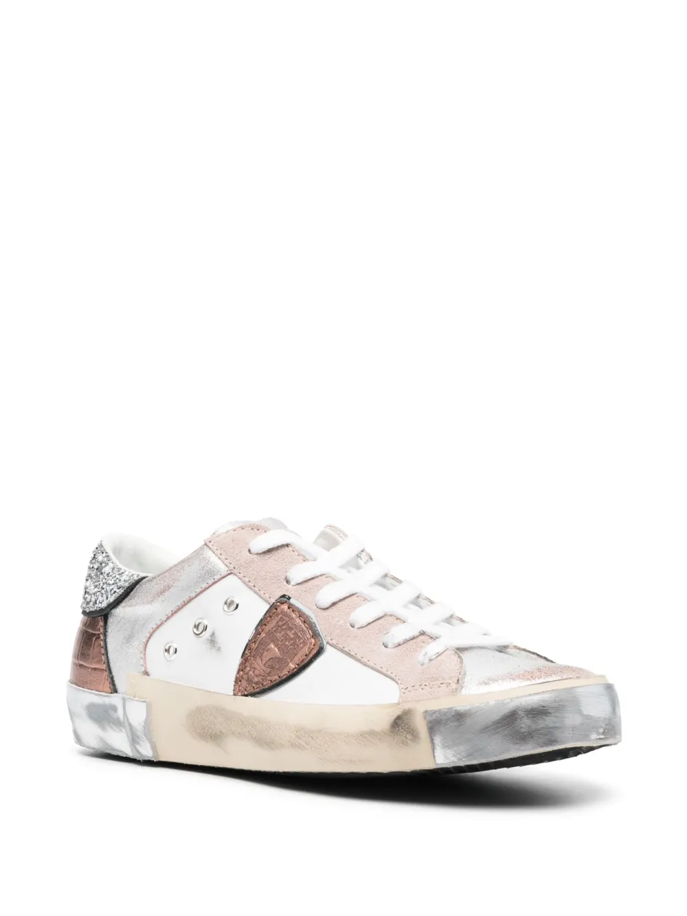 Shop Philippe Model Paris Prsx Leather Low-top Sneakers In White