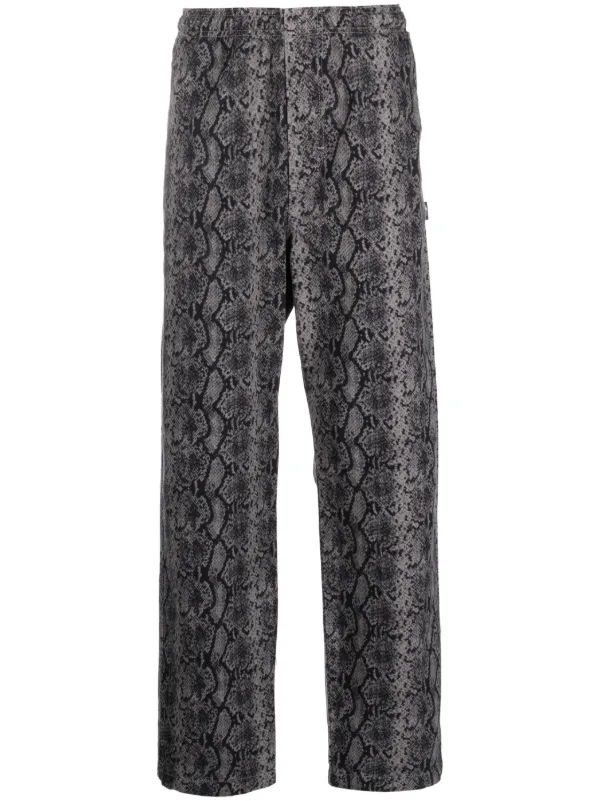 Stussy Pantalones Con Motivo De Piel De Serpiente Gris FARFETCH ES