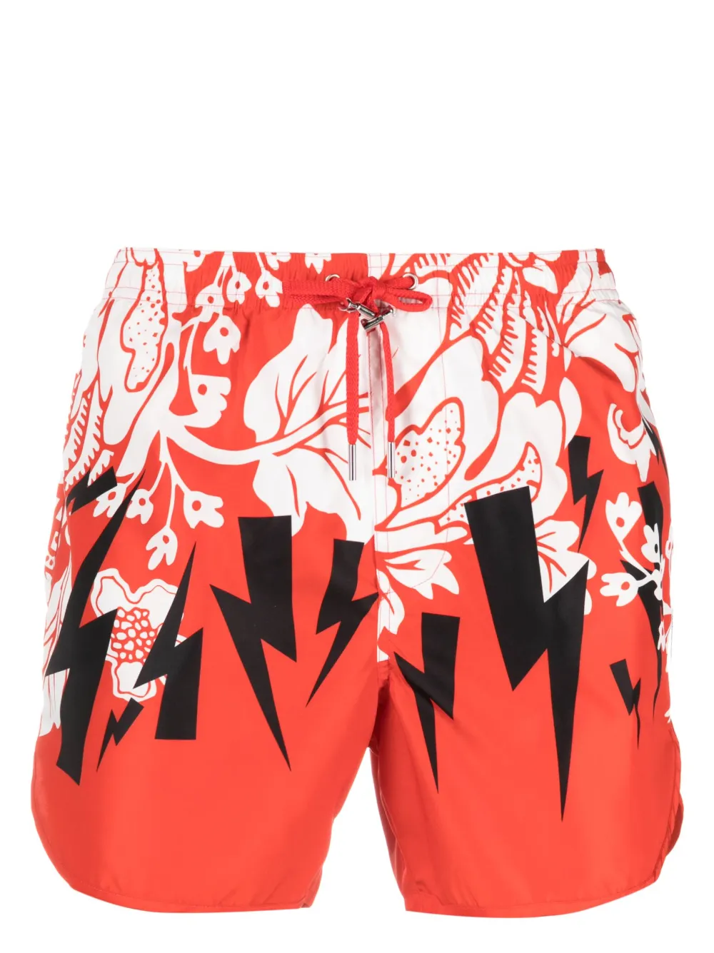 Neil Barrett graphic print Swim Shorts Farfetch