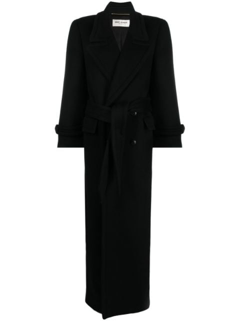 Saint Laurent belted double-breasted coat