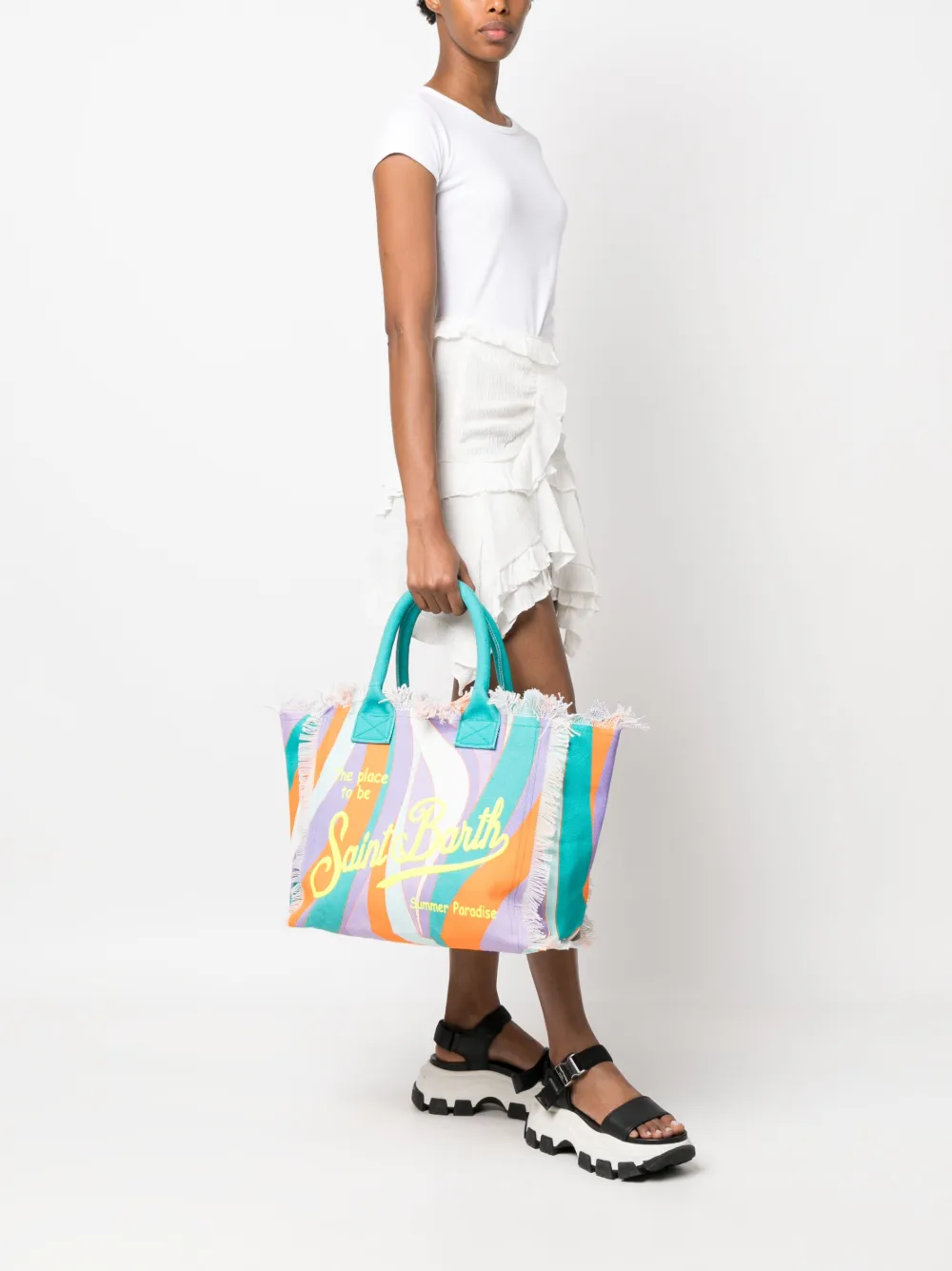 MC2 Saint Barth Vanity wave-print beach bag - Blauw