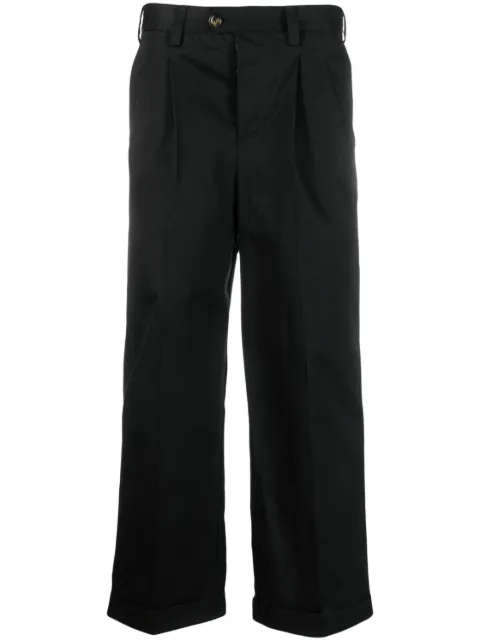 PT Torino pleated-edge cropped trousers