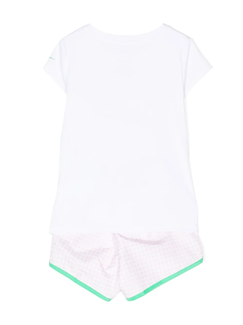 Nike Kids check-print contrast-trim shorts - Roze