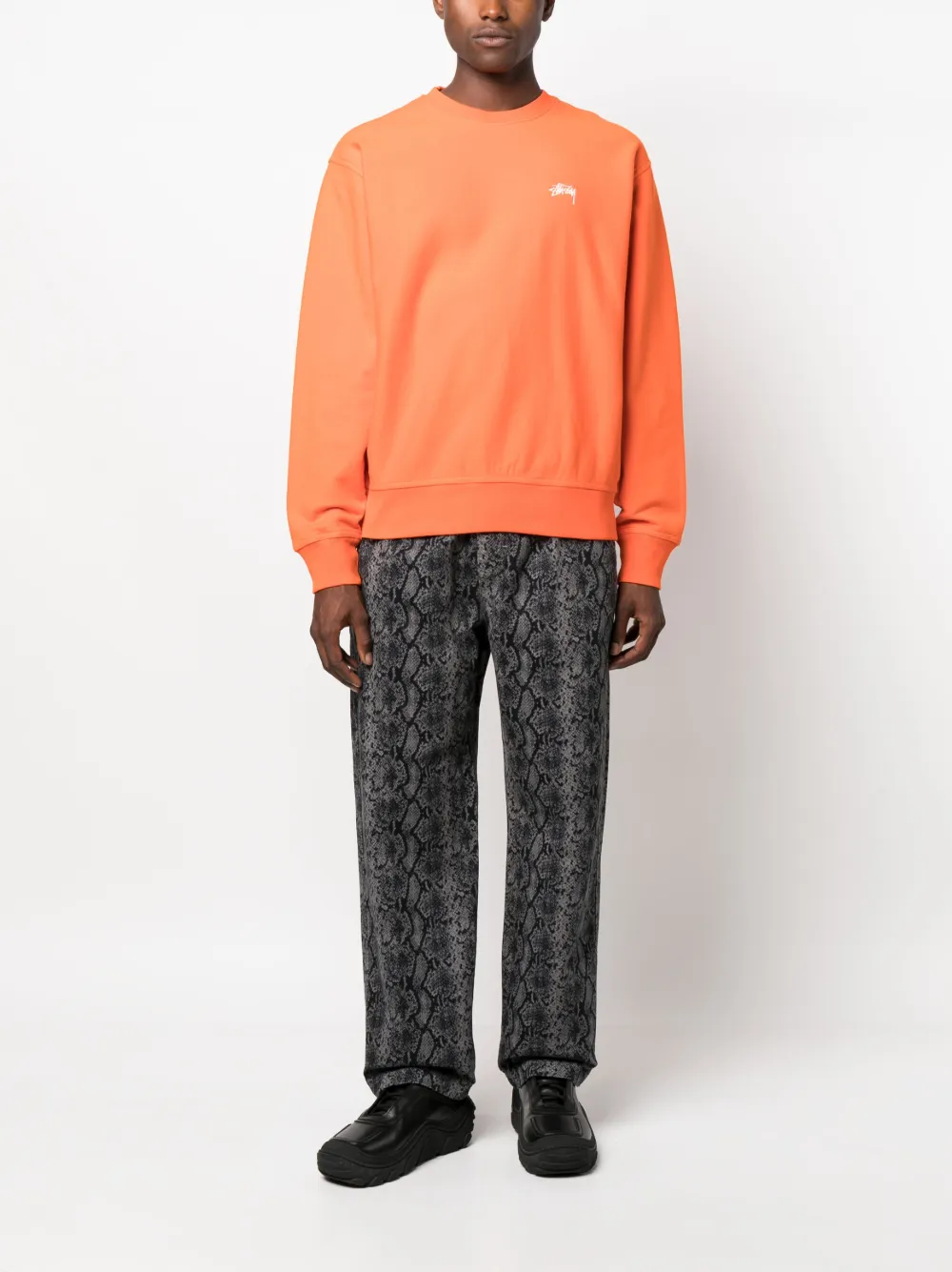 Stüssy Sweater met geborduurd logo - Oranje