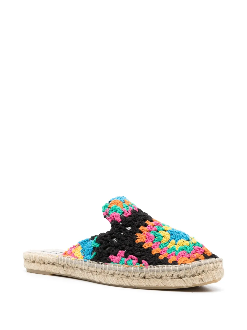 Manebi crochet-knit slip-on espadrilles - Zwart