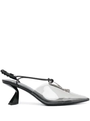 パンプス Nensi Dojaka Crystal Pvc Sling Backs Nensi Dojaka Off-White Slingback Tulle Heels Nensi Dojaka