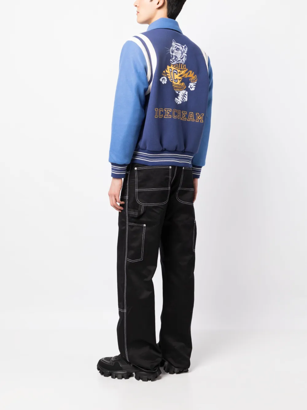 ICECREAM logo-embroidered bomber jacket - Blauw