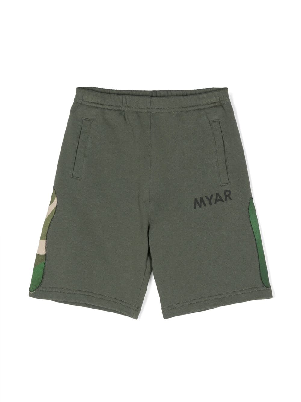 MYAR KIDS logo-print track shorts - Green