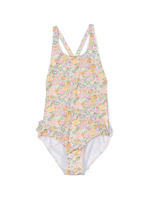 Pink floral swimsuit hotsell