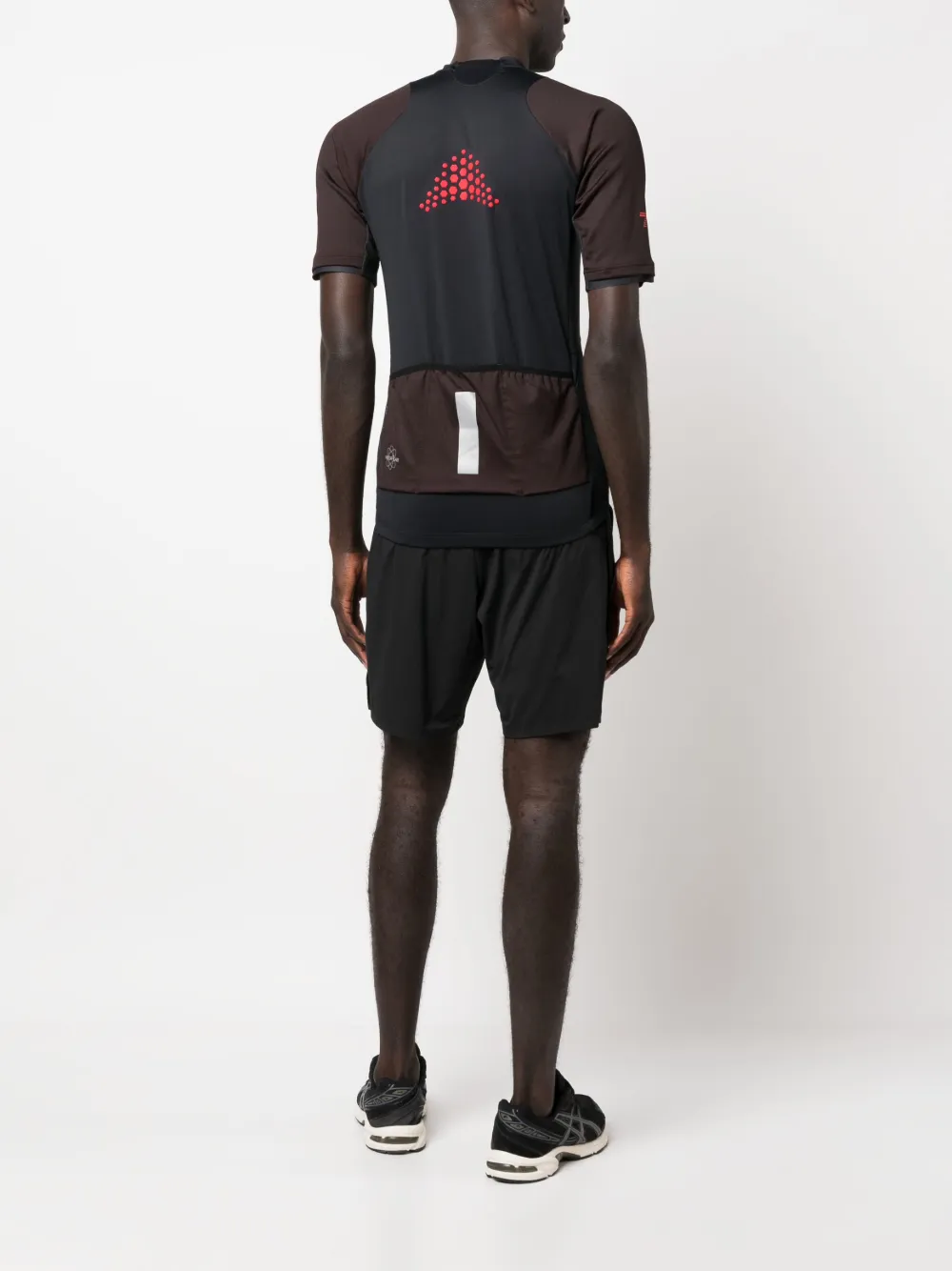 Ea7 Emporio Armani panelled band-collar T-shirt - Zwart