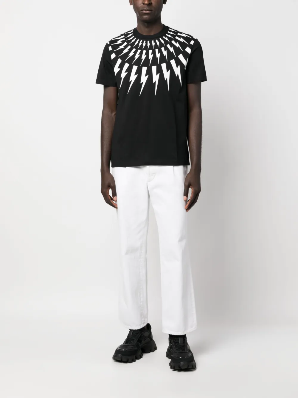 Neil Barrett T-shirt met grafische print - Zwart