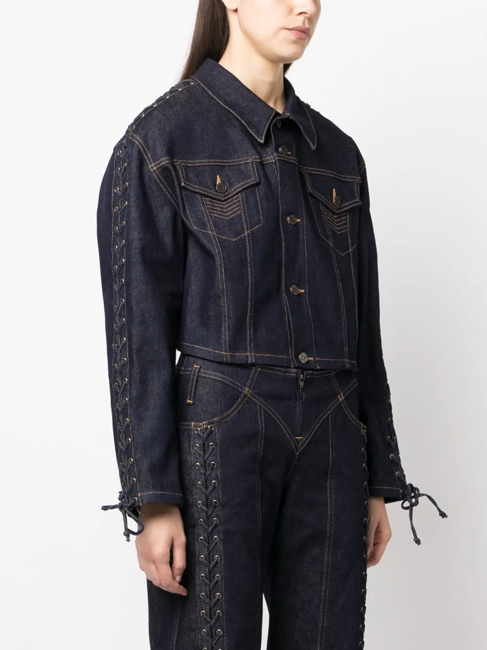 Zipper discount denim jacket