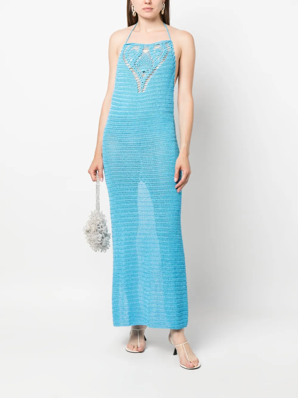 Letanne Maxi-jurk met open rug - Blauw