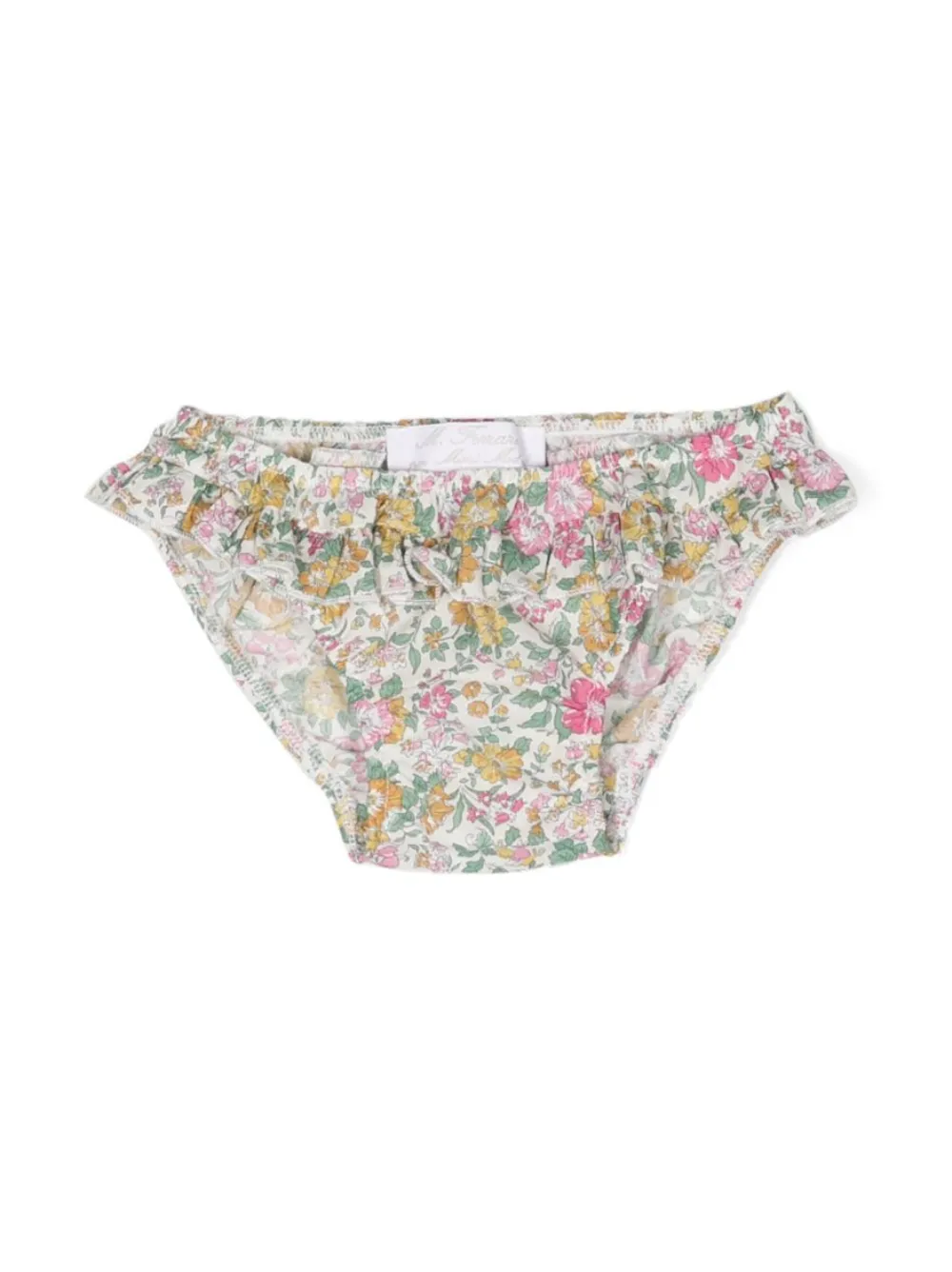 Mariella Ferrari Babies' Floral-print Cotton Bikini Bottoms In Pink