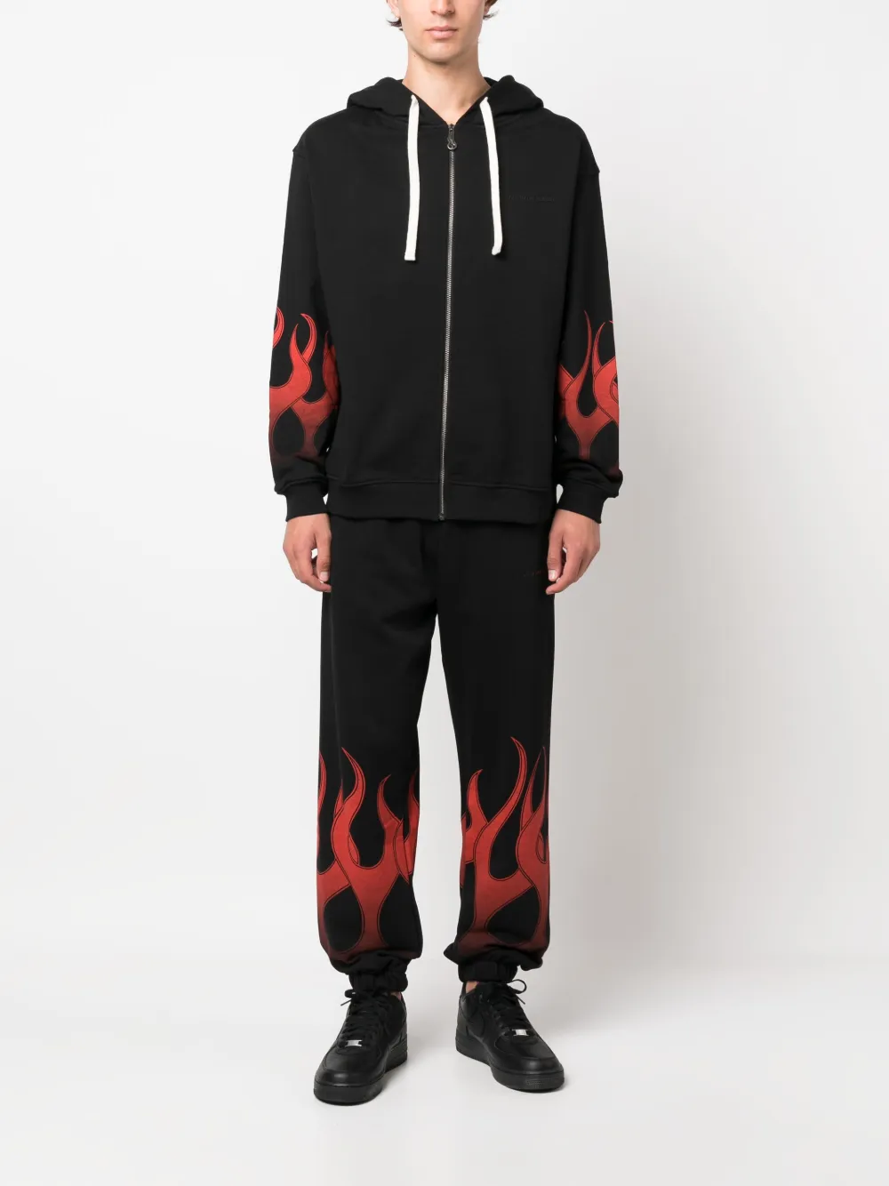 Vision Of Super flame-print drawstring track pants - Zwart