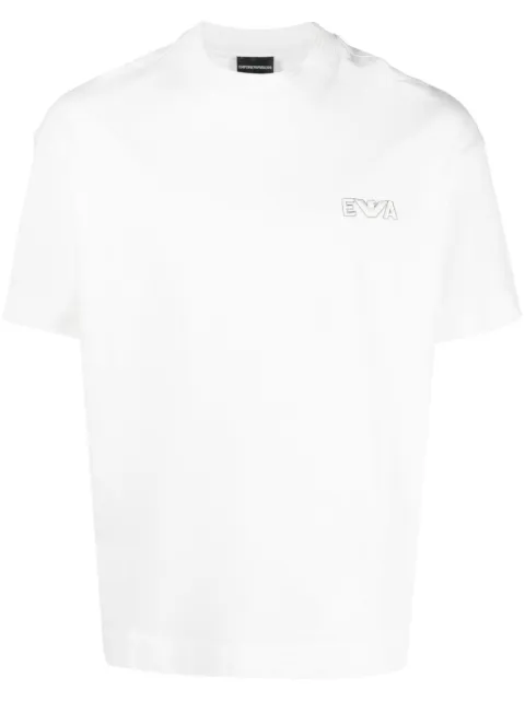Emporio Armani - logo-patch cotton T-shirt