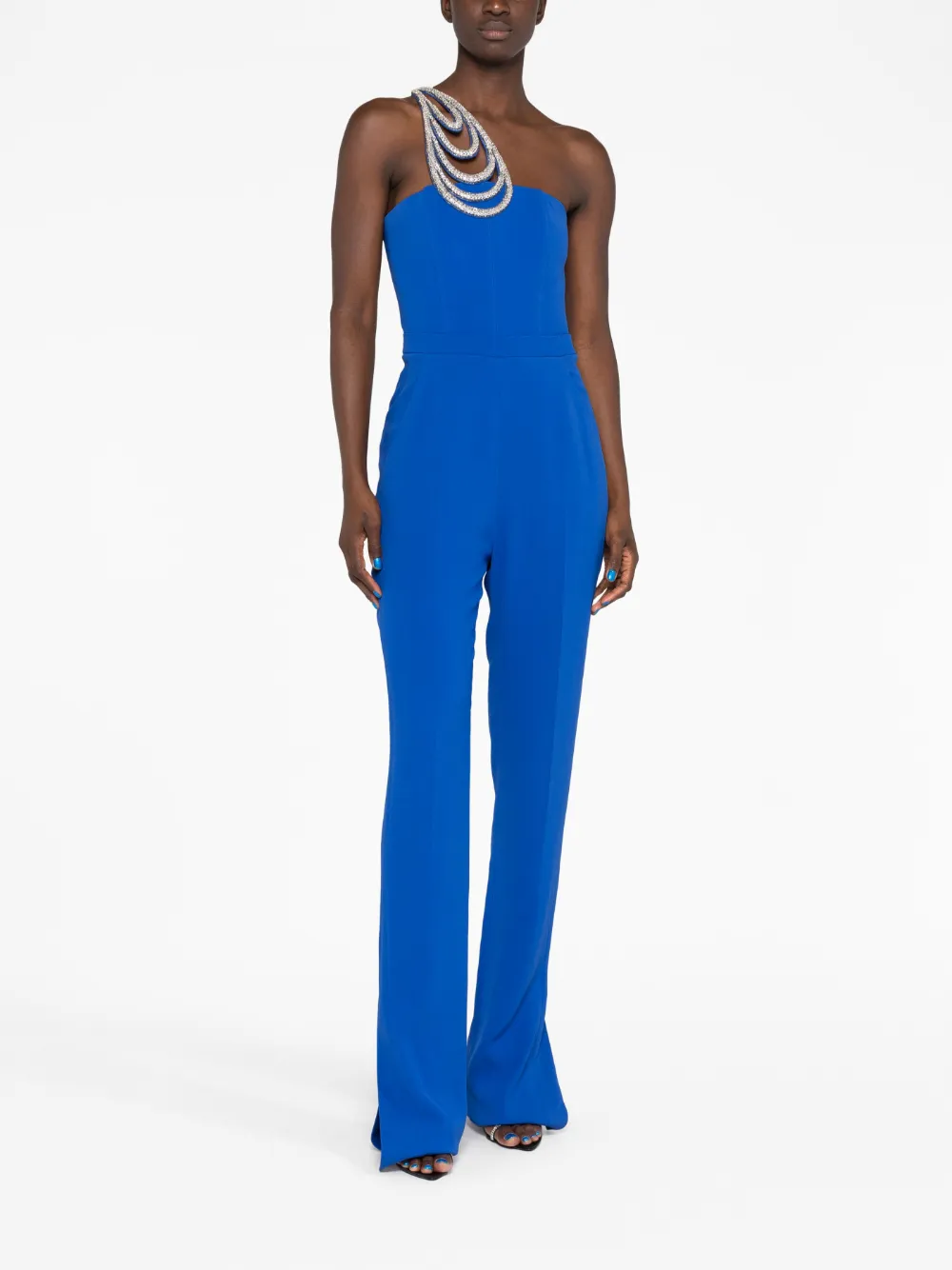 David Koma Asymmetrische jumpsuit - Blauw