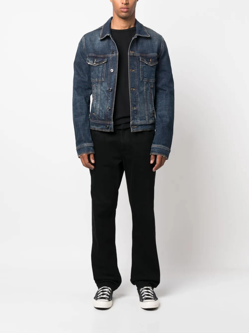 14 Bros button-down denim jacket - Blauw