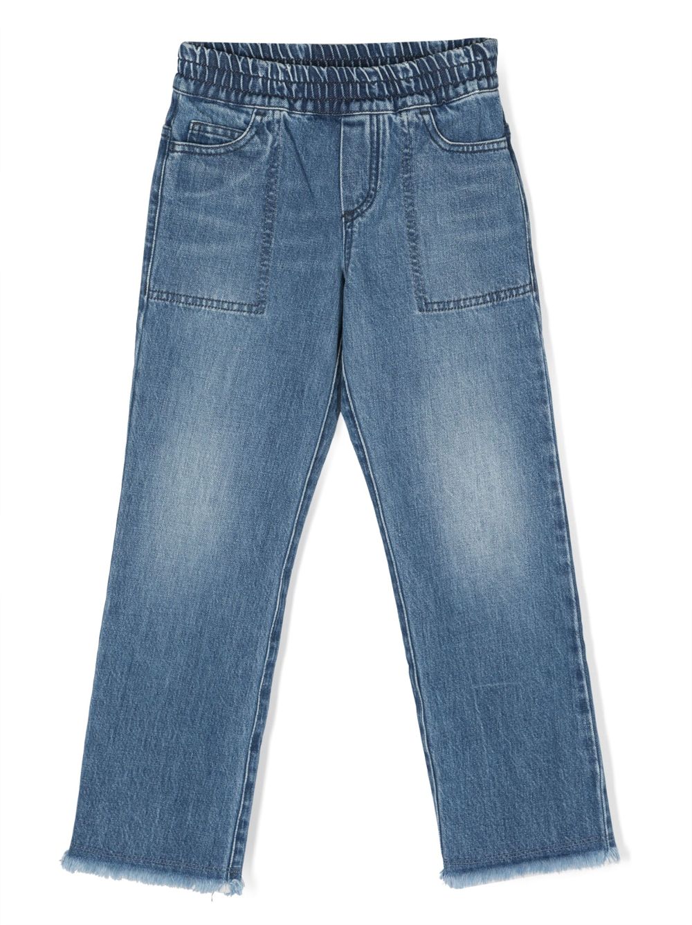 Fendi Kids' Mid-rise Straight-leg Jeans In Blue