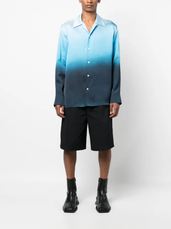 Jil Sander gradient-effect floral-print Shirt | Blue | FARFETCH