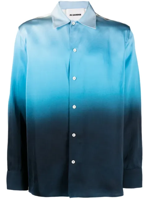 Jil Sander gradient-effect floral-print shirt