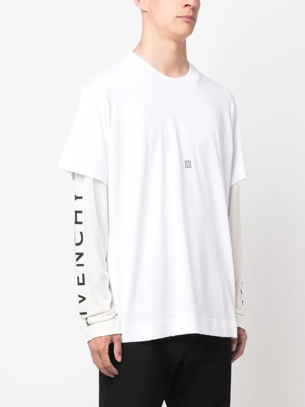 Givenchy T-shirt met logoprint 110 WHITE ECRU