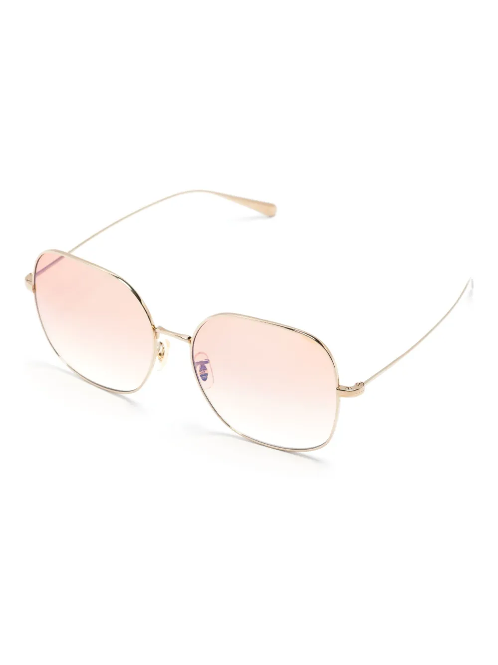 Shop Oliver Peoples Deadani Round-frame Titanium Sunglasses In Gold