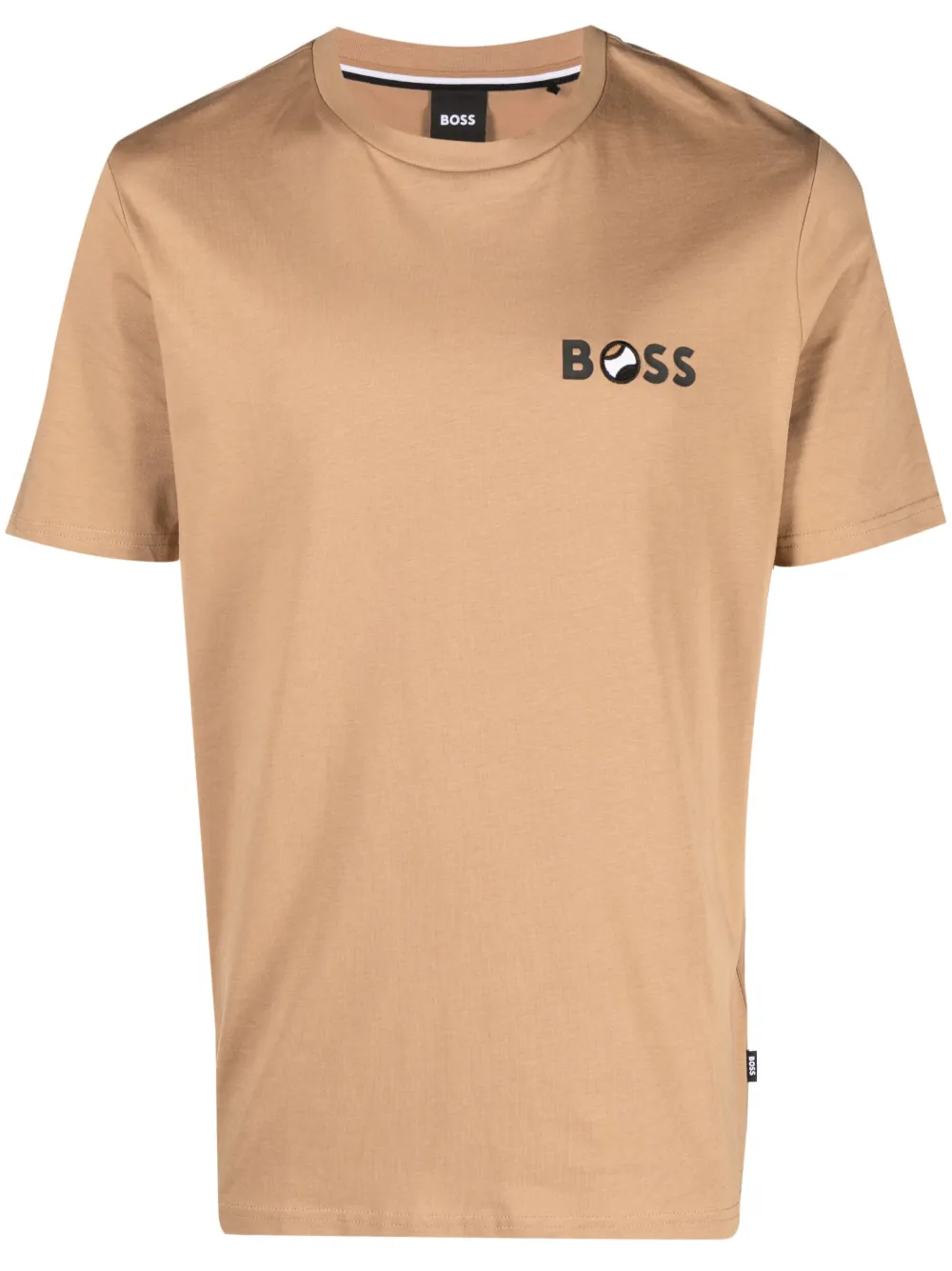 Hugo Boss Logo print Cotton T shirt In Neutrals ModeSens