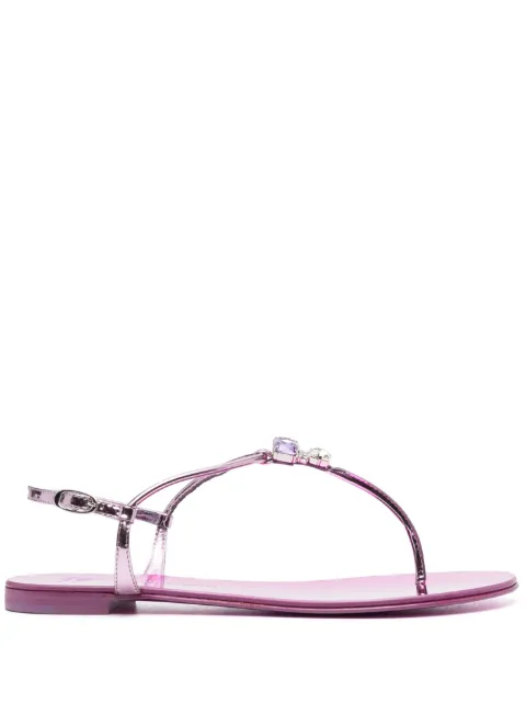 Giuseppe Zanotti - crystal-embellished leather sandals