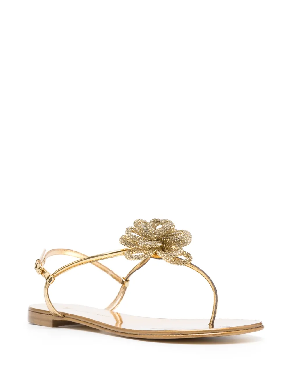 Giuseppe Zanotti Sandalen met bloemenpatch - Goud
