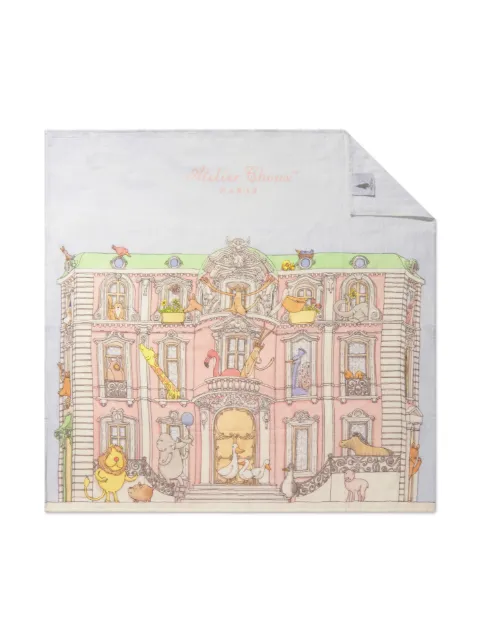 Atelier Choux graphic-print organic-cotton carré