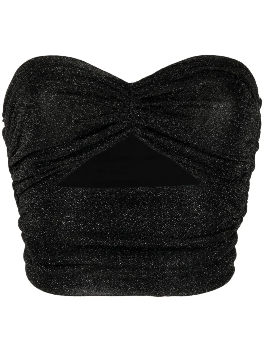 Amen Metallic Strapless Top In Black