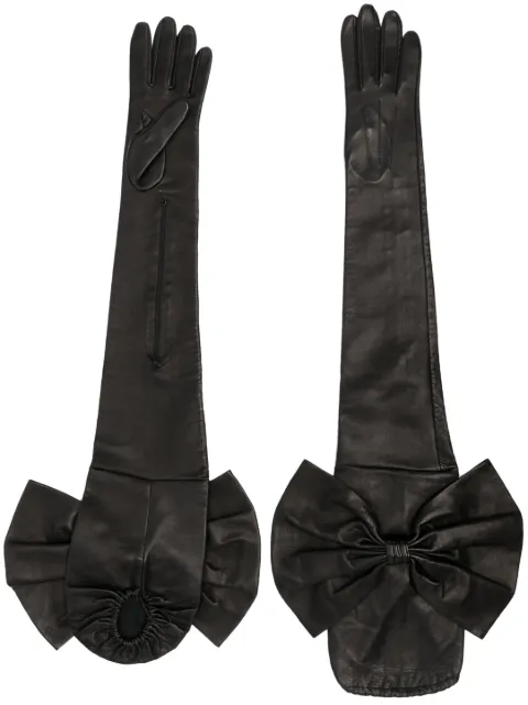 Manokhi bow-detail leather gloves