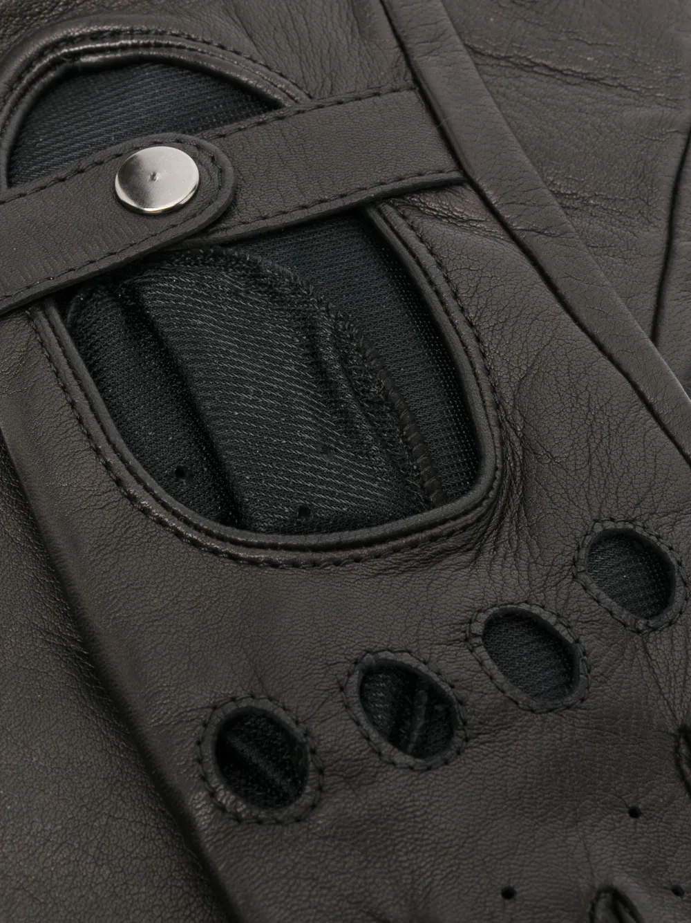 Manokhi fingerless-design leather gloves - Zwart