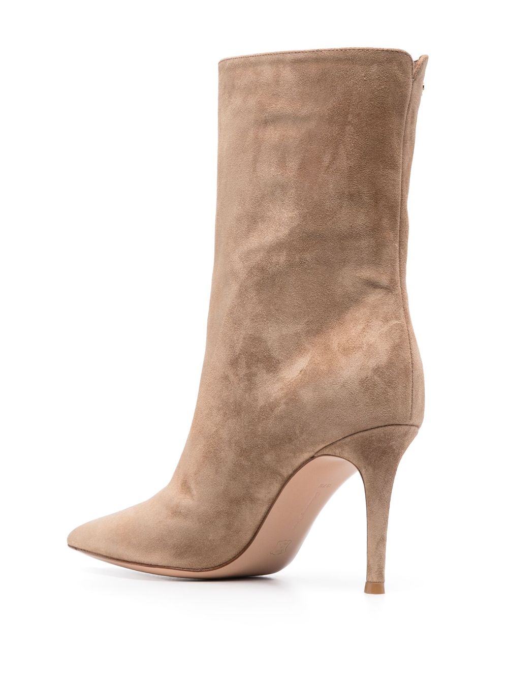 Shop Gianvito Rossi 85mm Suede Ankle Boots In Neutrals