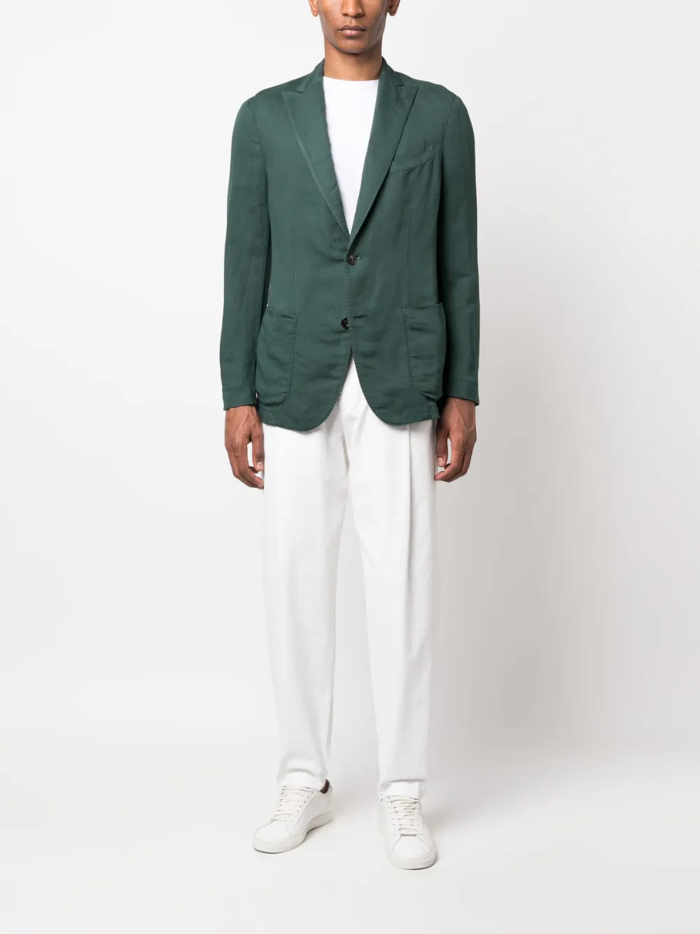 Boglioli Blazer met gekerfde revers - Groen