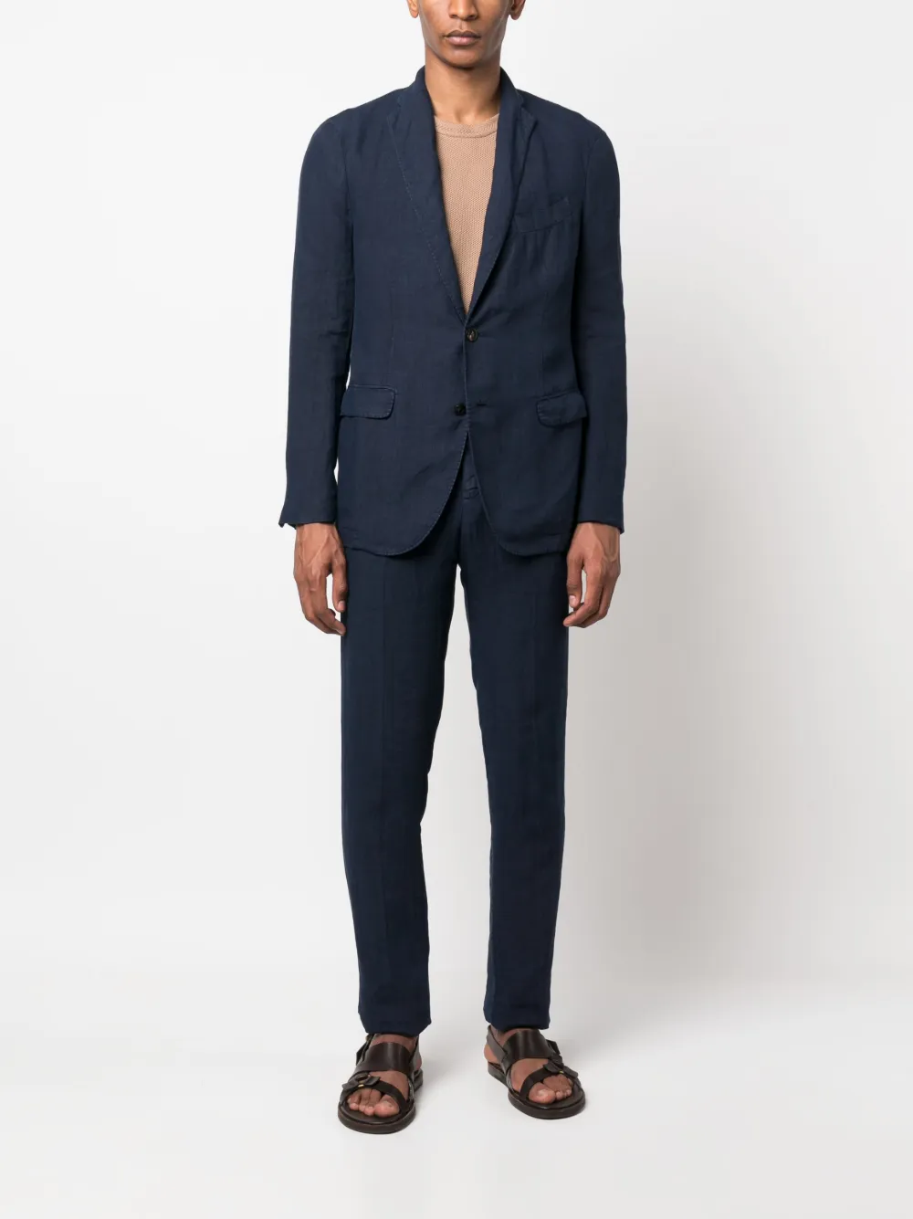 Boglioli single-breasted linen suit - Blauw