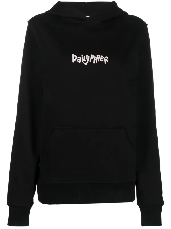 Daily Paper logo print Cotton Hoodie Farfetch