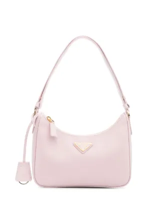 Prada mini bag nylon online and saffiano leather pink