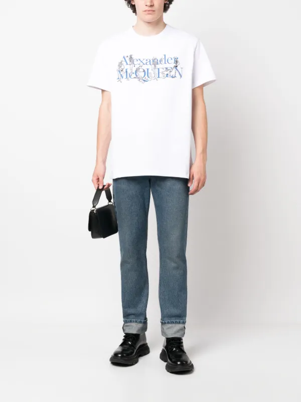 ★alexander mcqueen★ Logo Print Short Sleeve T-Shirt White Alexander McQueen logo-print short-sleeve T-shirt | White