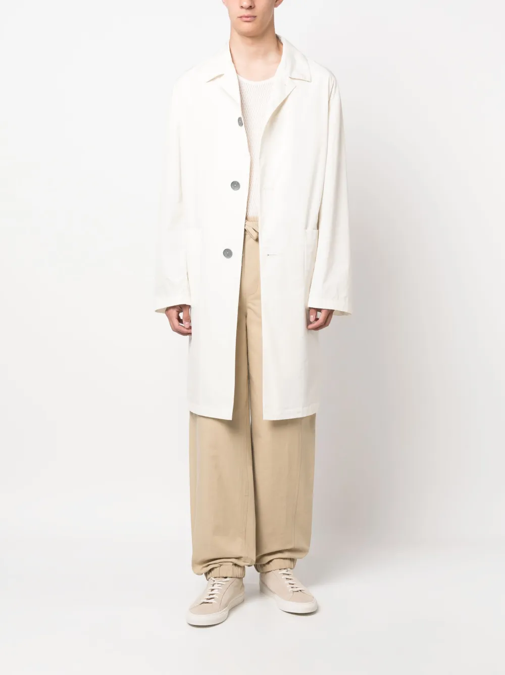 Hevo Cavallino cotton trench coat - Wit